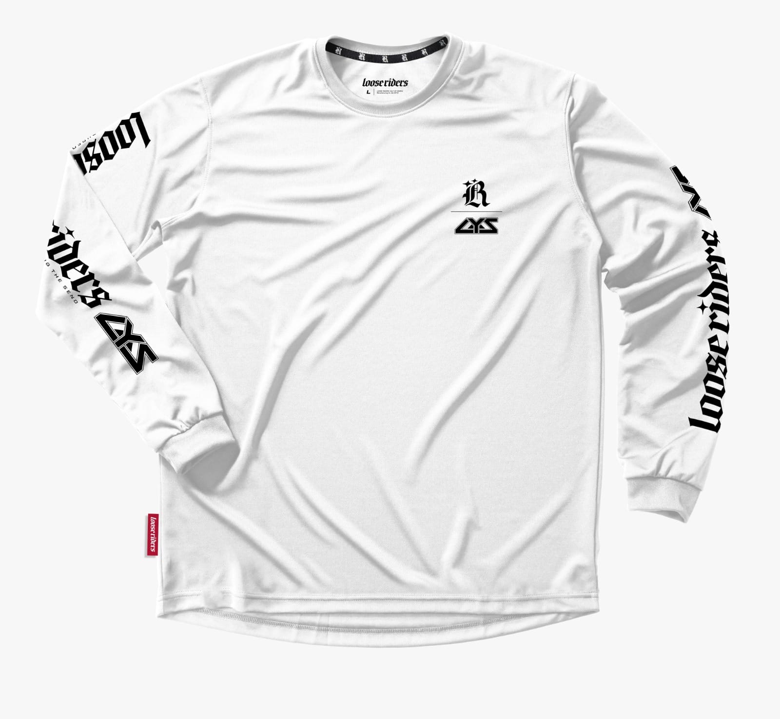 "NEW" LOOSE RIDERS X LIVE YOUR SPORTS Jersey Longsleeve WHITE EDITION - Afbeelding 2